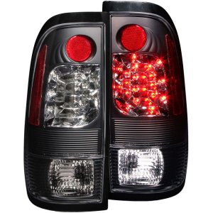 Ford F-150 LED Taillights - Rear - ANZO - Clear Lens - Black Housing - `97-`03