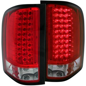 Chevrolet Silverado 1500 LED Taillights - Rear - ANZO - Red/Clear - `07-`13