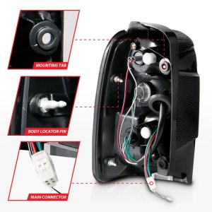 Toyota 4Runner Taillights - ANZO - LED - Red/Clear - `01-`02