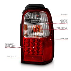 Toyota 4Runner Taillights - ANZO - LED - Red/Clear - `01-`02