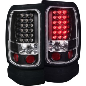 Dodge Ram LED Taillights - Rear - ANZO - Clear Lens - Black - `94-`01