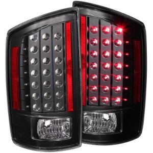 Dodge Ram LED Taillights - Rear - ANZO - Clear Lens, Black Housing - Black - `06-`08