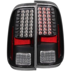 Ford F-250 LED Taillights - Rear - ANZO - Clear Lens, Black Housing - Black - `08-`15
