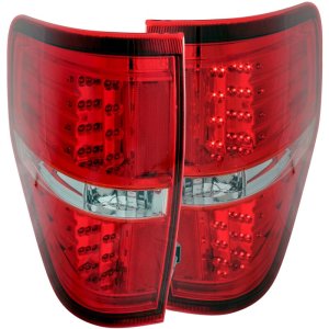 Ford F-150 LED Taillights - ANZO - Red/Clear - `09-`14