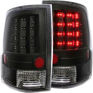 Dodge Ram LED Taillights - Rear - ANZO - Clear Lens, Black Housing - `09-`15