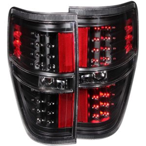 Ford F-150 LED Taillights - Rear - ANZO - Clear Lens, Black Housing - Black - `09-`14