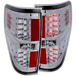 Ford F-150 LED Taillights - Rear - ANZO - Clear Lens, Chrome Housing - Chrome - `09-`14