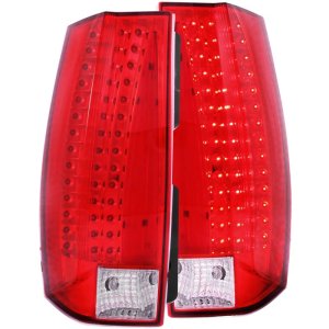 Chevrolet Suburban LED Taillight Set - Rear - ANZO - Escalade Look - Red/Clear - `07-`14