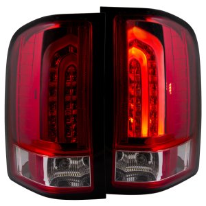 Chevrolet Silverado 1500 LED Tail Lights - Rear - ANZO - G2 - Red/Clear - `07-`13