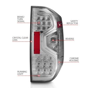Toyota Tundra LED Taillights - Rear - ANZO - Smoke - `14-`15