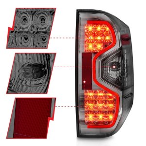 Toyota Tundra LED Taillights - Rear - ANZO - Smoke - `14-`15