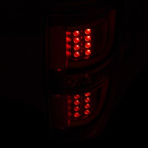 Ford F-150 LED Taillights - ANZO - Red/Clear Lens; Black Housing - Black - `09-`13