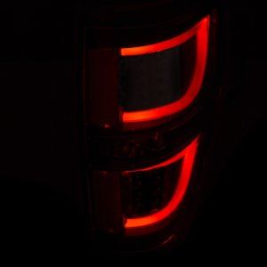 Ford F-150 LED Taillights - ANZO - Red/Clear Lens; Black Housing - Black - `09-`13