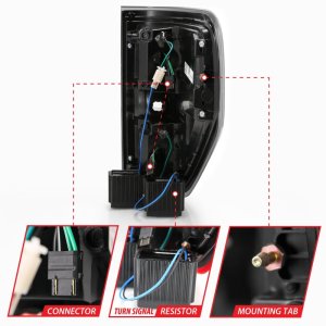 Ford F-150 LED Taillights - ANZO - Red/Clear Lens; Black Housing - Black - `09-`13