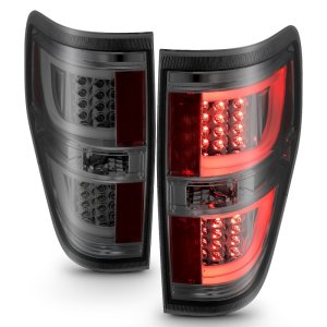 Ford F-150 LED Taillights - Rear - ANZO - Black Housing - Red/Smoke - `09-`13
