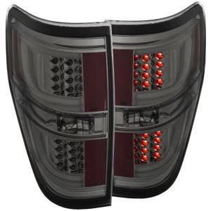 Ford F-150 LED Taillights - Rear - ANZO - Black Housing - Red/Smoke - `09-`13