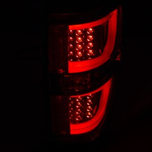 Ford F-150 LED Taillights - Rear - ANZO - Chrome Housing - Red/Clear - `09-`13