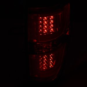 Ford F-150 LED Taillights - Rear - ANZO - Chrome Housing - Red/Clear - `09-`13
