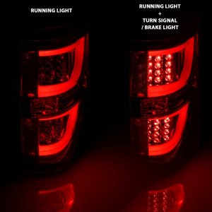 Ford F-150 LED Taillights - Rear - ANZO - Chrome Housing - Red/Clear - `09-`13