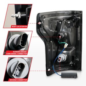 Ford F-150 LED Taillights - Rear - ANZO - Clear Lens, Black Housing - Black - `15-`16