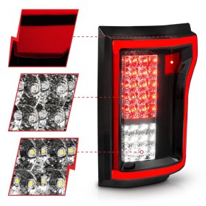 Ford F-150 LED Taillights - Rear - ANZO - Red/Clear - `15-`16