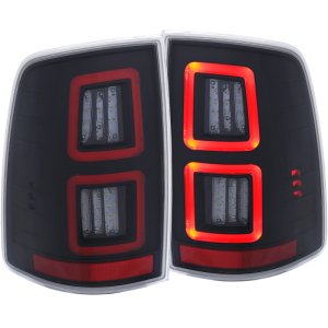 Dodge Ram LED Taillights - Rear - ANZO - Black - `13-`17
