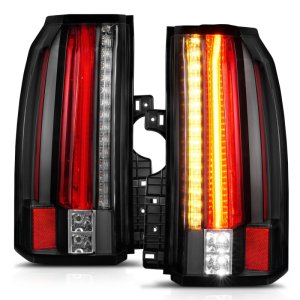GMC Yukon XL LED Taillights - ANZO - Clear Lens, Black Housing, LED - Black - `15-`17