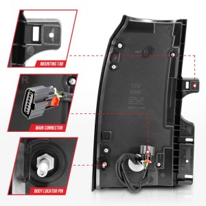 GMC Yukon XL LED Taillights - ANZO - Clear Lens, Black Housing, LED - Black - `15-`17