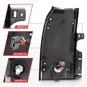 GMC Yukon LED Taillights - Rear - ANZO - LED; Clear Lens; Chrome Housing - Chrome - `15-`17