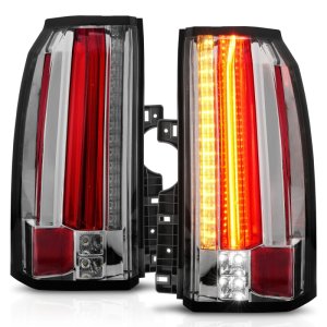 GMC Yukon XL LED Taillights - Rear - ANZO - LED; Clear Lens; Chrome Housing - Chrome - `15-`17