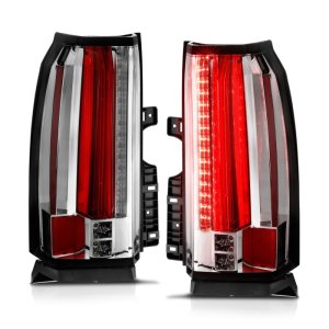 Chevrolet Suburban LED Taillights - ANZO - Clear Lens, Chrome Housing - Chrome - `15-`17
