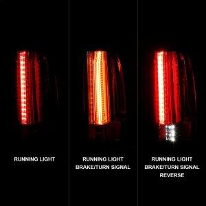 Chevrolet Suburban LED Taillights - ANZO - Clear Lens, Chrome Housing - Chrome - `15-`17