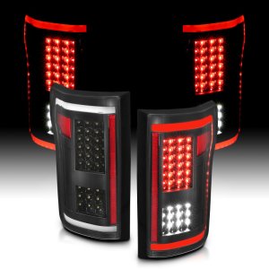 Ford F-150 LED Taillights - ANZO - G2 with Clear Lens and Black Housing - Black - `15-`17 Ford F-150 LED Taillights - ANZO - G2 with Clear Lens and Black Housing - Black - `15-`17