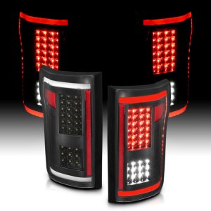 Ford F-150 LED Taillights - ANZO - G2 with Clear Lens and Black Housing - Black - `15-`17 Ford F-150 LED Taillights - ANZO - G2 with Clear Lens and Black Housing - Black - `15-`17