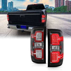 Chevrolet Silverado 1500 LED Taillights - ANZO - LED Black Lens; Pair; - Black - `14-`18