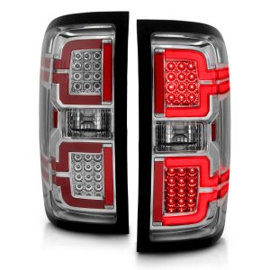 Chevrolet Silverado 1500 LED Taillights - ANZO - Sequential LED - Chrome - `14-`18