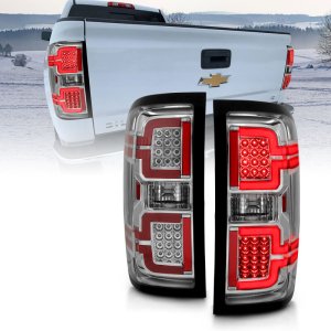 Chevrolet Silverado 1500 LED Taillights - ANZO - Sequential LED - Chrome - `14-`18