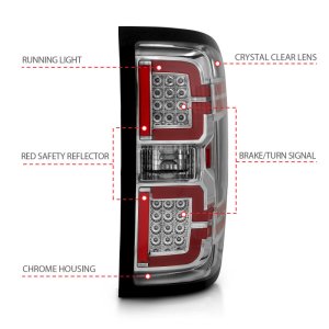 Chevrolet Silverado 1500 LED Taillights - ANZO - Sequential LED - Chrome - `14-`18