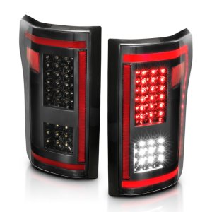 Ford F-150 Taillights - Rear - ANZO - LED w/ Sequential - Black - `15-`17