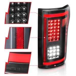 Ford F-150 Taillights - Rear - ANZO - LED w/ Sequential - Black - `15-`17