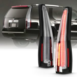 Cadillac Escalade LED Taillights - ANZO - LED - Red/Clear - `07-`14