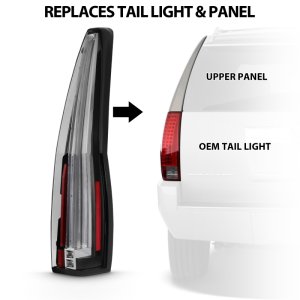 Cadillac Escalade LED Taillights - ANZO - LED - Red/Clear - `07-`14