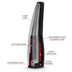 Chevrolet Tahoe LED Taillights - ANZO - Red/Clear - `07-`14 Chevrolet Tahoe LED Taillights - ANZO - Red/Clear - `07-`14