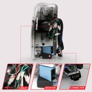 Chevrolet Tahoe LED Taillights - ANZO - Black/Clear - `00-`06