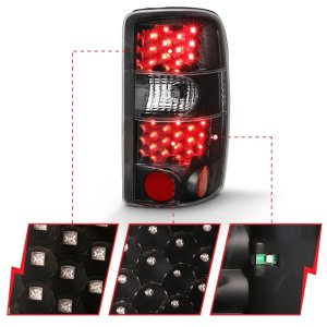 Chevrolet Tahoe LED Taillights - ANZO - Black/Clear - `00-`06