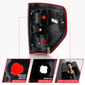 Ford F-150 Taillights - ANZO - Euro - Red/Clear - `09-`14