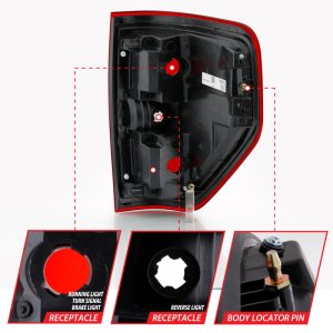Ford F-150 Taillights - ANZO - Euro - Red/Clear - `09-`14