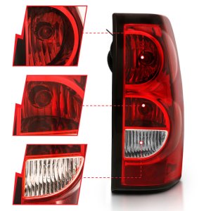 Chevrolet Silverado Taillights - ANZO - OE Replacement - Red/Clear - `04-`07