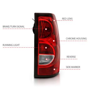 Chevrolet Silverado Taillights - ANZO - OE Replacement - Red/Clear - `04-`07