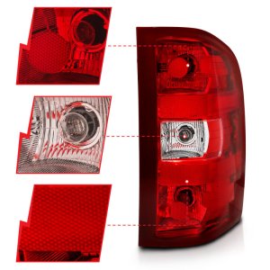 Chevrolet Silverado Taillights - ANZO - OE Replacement - Red/Clear - `07-`13